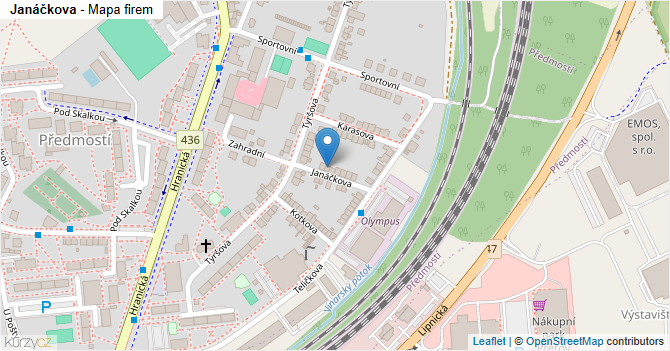 Janáčkova - mapa firem