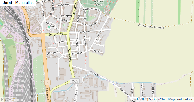 Jarní - mapa ulice