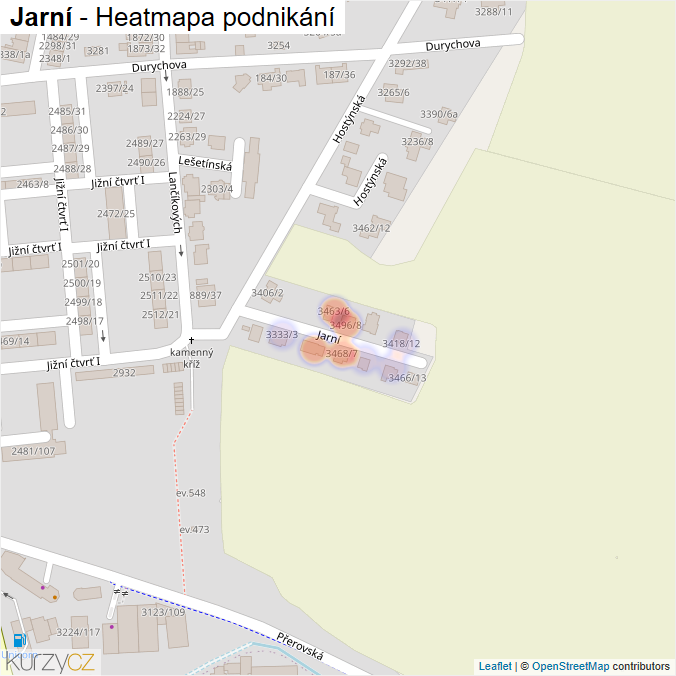 Mapa Jarní - Firmy v ulici.