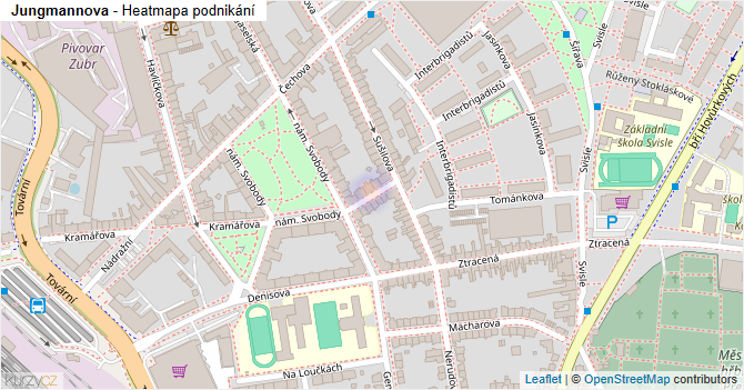 Jungmannova - mapa podnikání