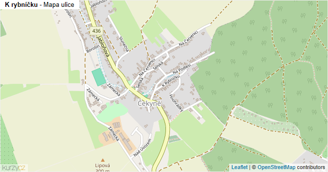 K rybníčku - mapa ulice
