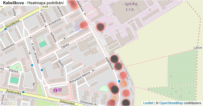 Kabelíkova - mapa podnikání