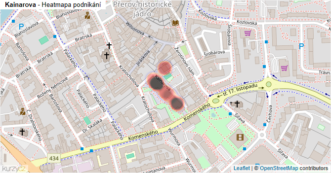 Kainarova - mapa podnikání
