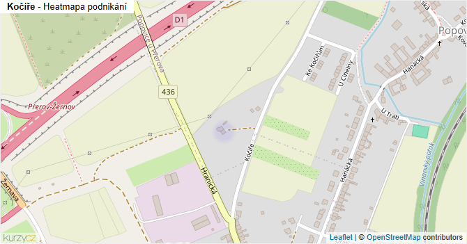 Kočíře - mapa podnikání