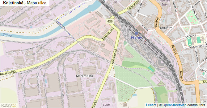 Kojetínská - mapa ulice