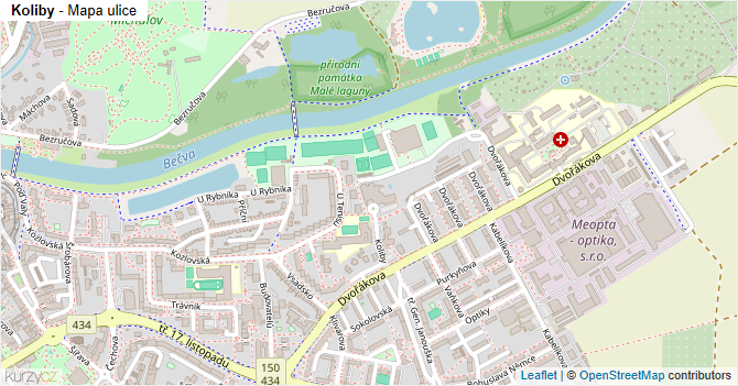 Koliby - mapa ulice