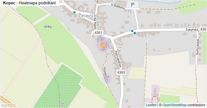 Kopec - mapa podnikání