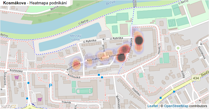 Kosmákova - mapa podnikání