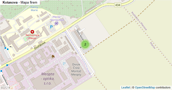 Kotasova - mapa firem