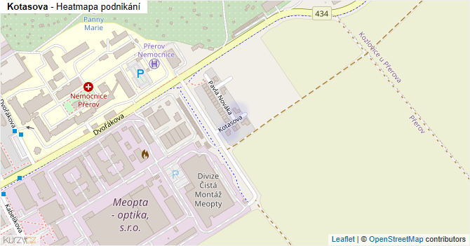 Kotasova - mapa podnikání