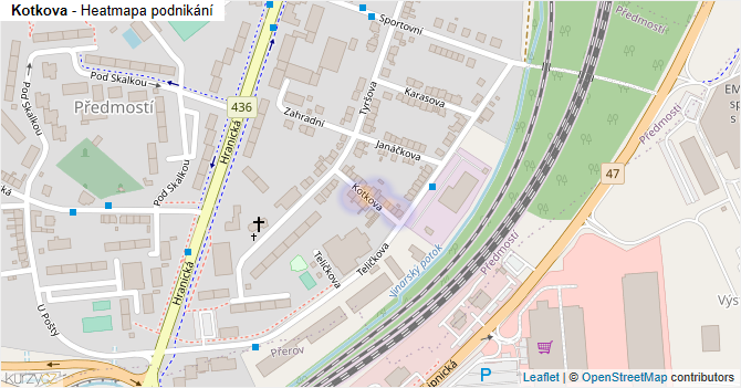 Kotkova - mapa podnikání