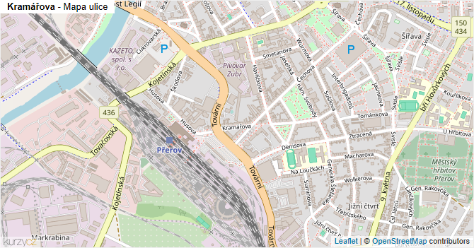 Kramářova - mapa ulice