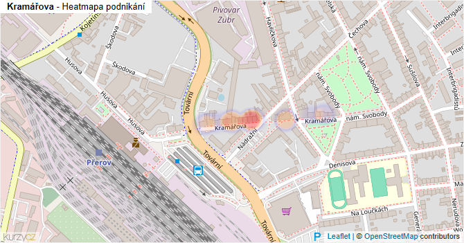 Kramářova - mapa podnikání