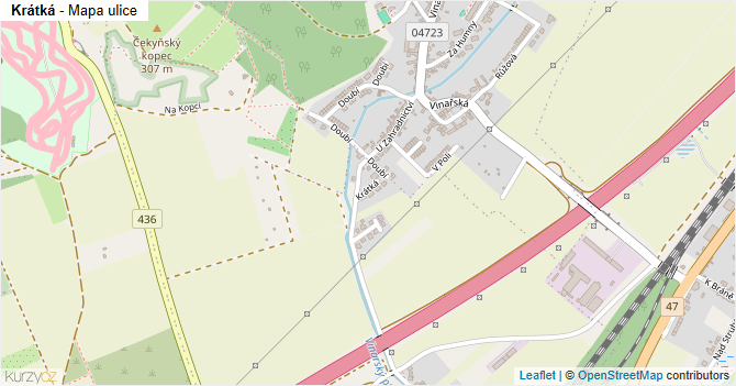 Krátká - mapa ulice