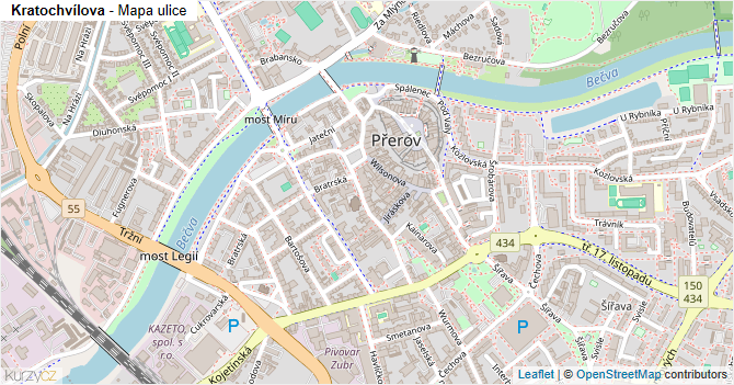 Kratochvílova - mapa ulice