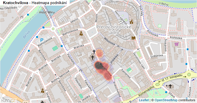Kratochvílova - mapa podnikání