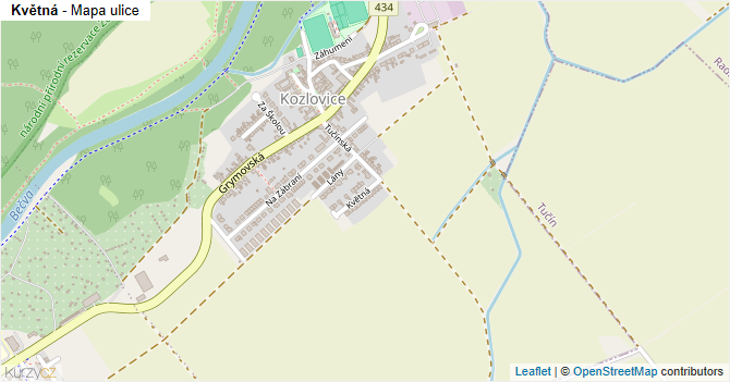 Květná - mapa ulice