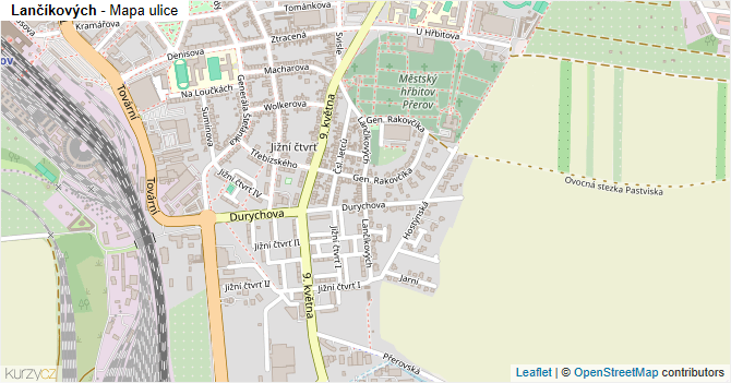 Lančíkových - mapa ulice