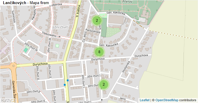 Lančíkových - mapa firem