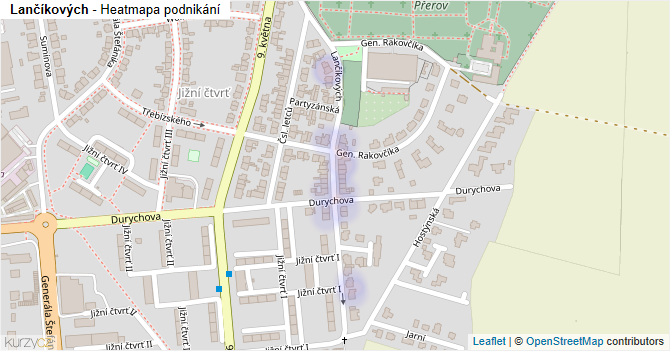 Lančíkových - mapa podnikání