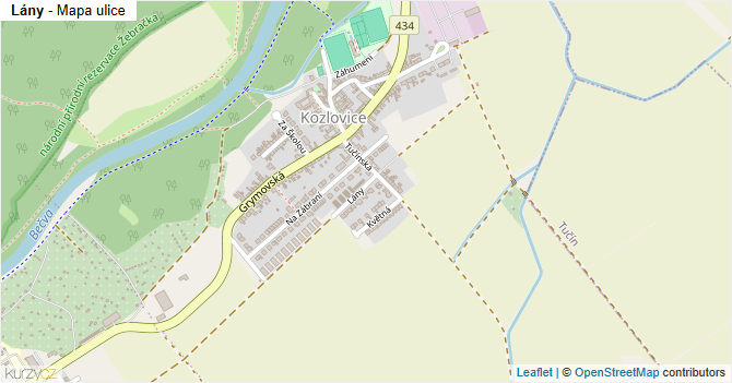 Lány - mapa ulice