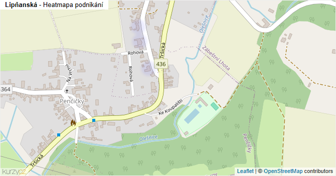 Lipňanská - mapa podnikání