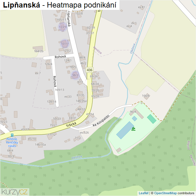 Mapa Lipňanská - Firmy v ulici.