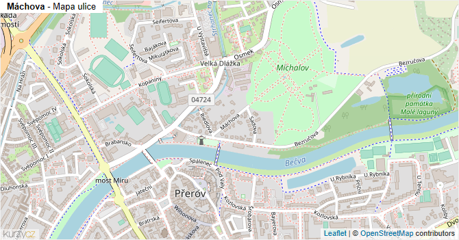 Máchova - mapa ulice