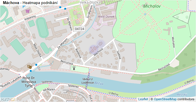 Máchova - mapa podnikání