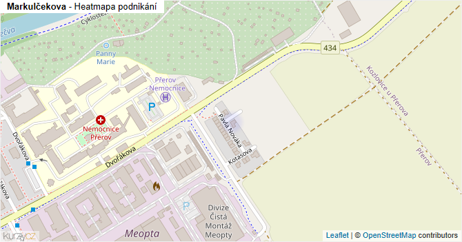 Markulčekova - mapa podnikání