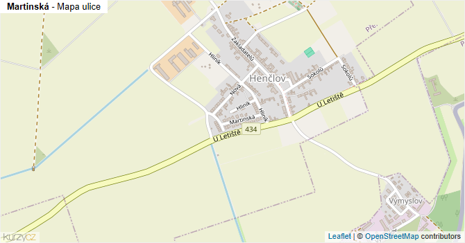 Martinská - mapa ulice