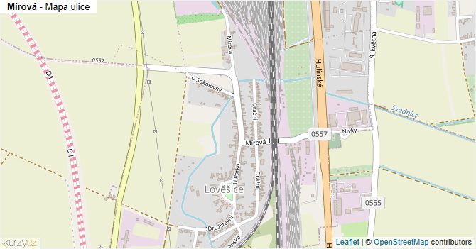 Mírová - mapa ulice