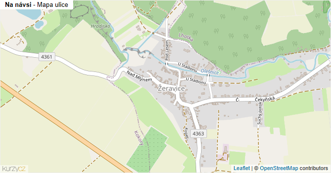 Na návsi - mapa ulice