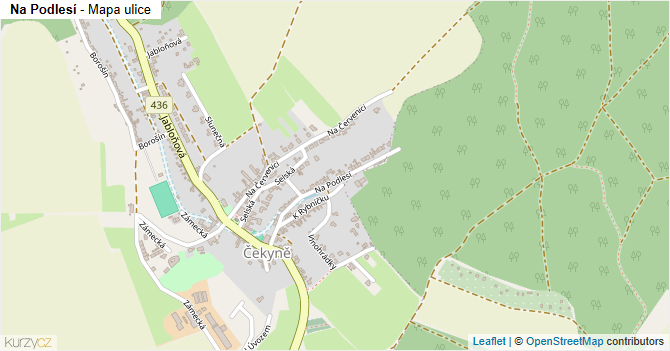 Na Podlesí - mapa ulice