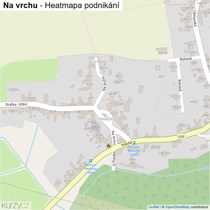 Mapa Na vrchu - Firmy v ulici.