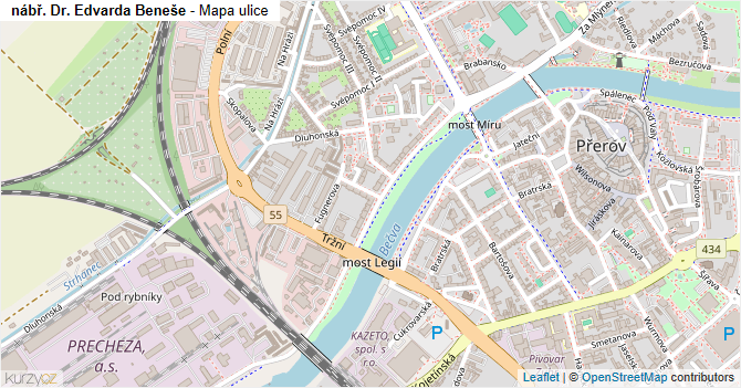 nábř. Dr. Edvarda Beneše - mapa ulice