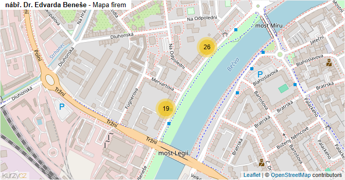 nábř. Dr. Edvarda Beneše - mapa firem