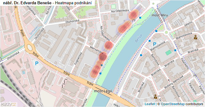 nábř. Dr. Edvarda Beneše - mapa podnikání
