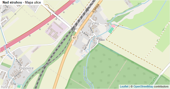 Nad struhou - mapa ulice