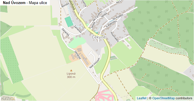 Nad Úvozem - mapa ulice