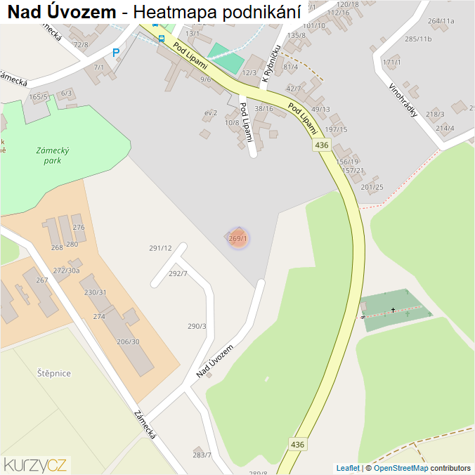 Mapa Nad Úvozem - Firmy v ulici.