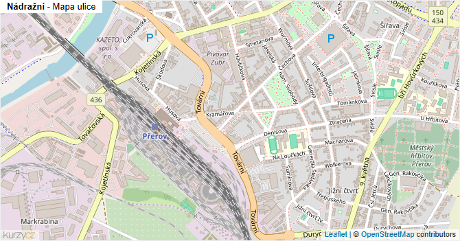 Nádražní - mapa ulice