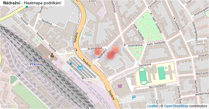 Nádražní - mapa podnikání