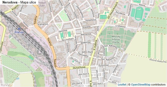 Nerudova - mapa ulice