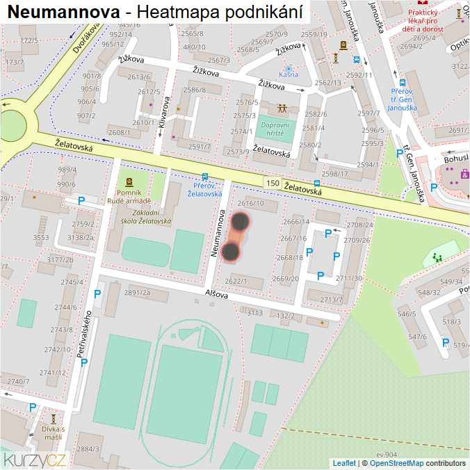 Mapa Neumannova - Firmy v ulici.