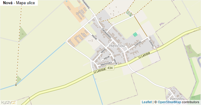 Nová - mapa ulice