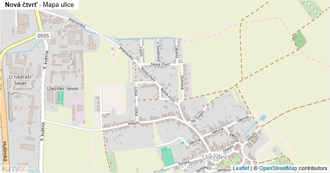 Nová čtvrť - mapa ulice