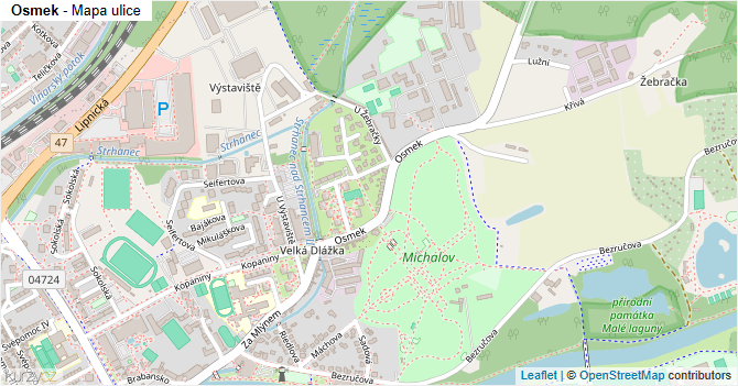 Osmek - mapa ulice