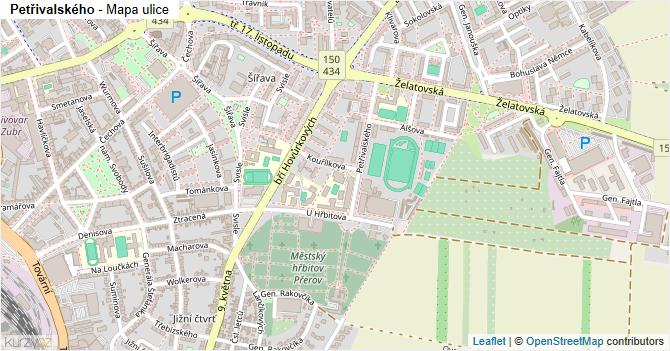Petřivalského - mapa ulice