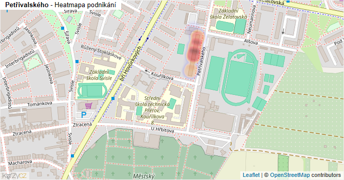 Petřivalského - mapa podnikání